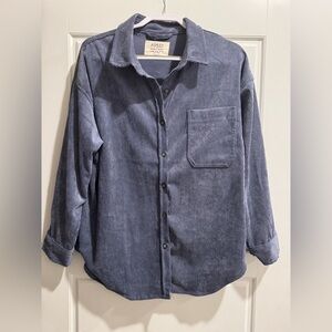 Ashley Indigo blue corduroy Shacket M￼
